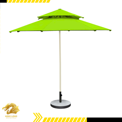 Dù che nắng đúng tâm tròn 2 tầng thông gió màu xanh nõn chuối (đường kính 2.5m, 3m, 3,5m)