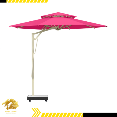Dù tròn lệch tâm màu hồng đường kính 3m hoặc 3,5m và 3,8m - 2 tầng đòn bẩy trợ lực