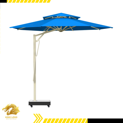 Dù tròn lệch tâm màu xanh biển đường kính 3m hoặc 3,5m và 3,8m - 2 tầng đòn bẩy trợ lực