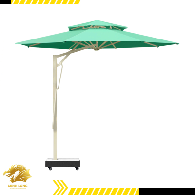 Dù tròn lệch tâm màu xanh ngọc đường kính 3m hoặc 3,5m và 3,8m - 2 tầng đòn bẩy trợ lực