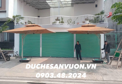 Dù Che Nắng Hai Tầng Thông Gió – Giải Pháp Giảm Nhiệt Hiệu Quả Cho Quán Cà Phê