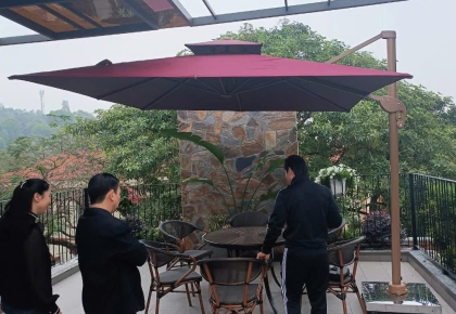 Dù Lệch Tâm Vuông 3m5 Cao Cấp Khung Nhôm Nhập Khẩu - Bảo Hành 24 Tháng