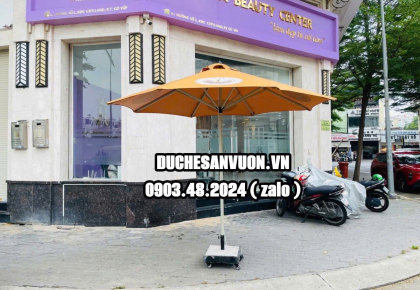 Nên chọn dù sắt sơn tĩnh điện, inox hay gỗ cho dù che Minh Long 3m?