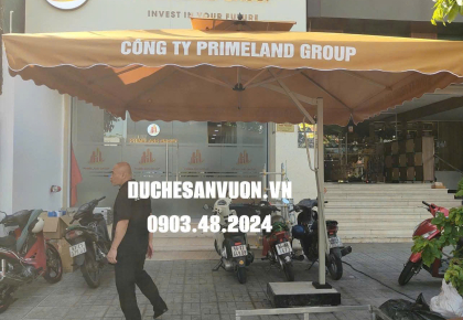 Ô Lệch Tâm Vuông 3m5 Polyester Chống UV - Lý Tưởng Quán Ăn Ngoài Trời