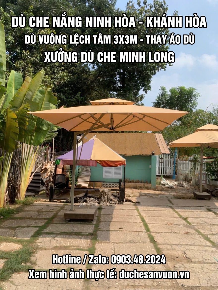 Thay bạt Dù che nắng Ninh Hoà giá bao nhiêu?