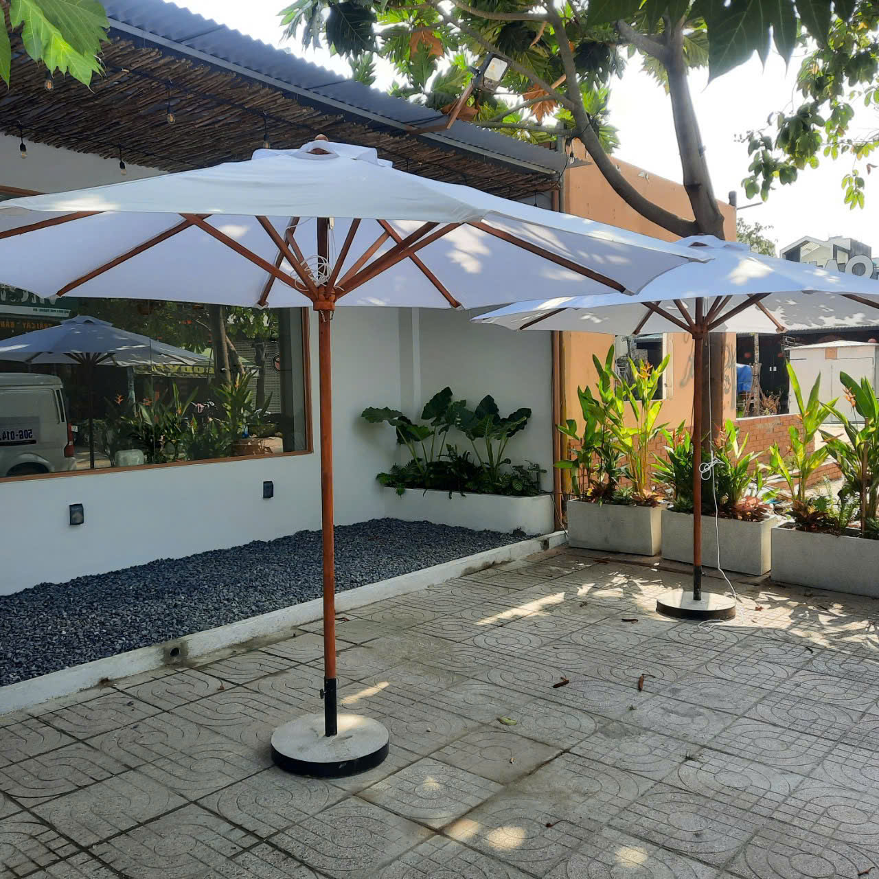 Dù che Long Thành, Đồng Nai - mẫu dù gỗ sân vườn 3m