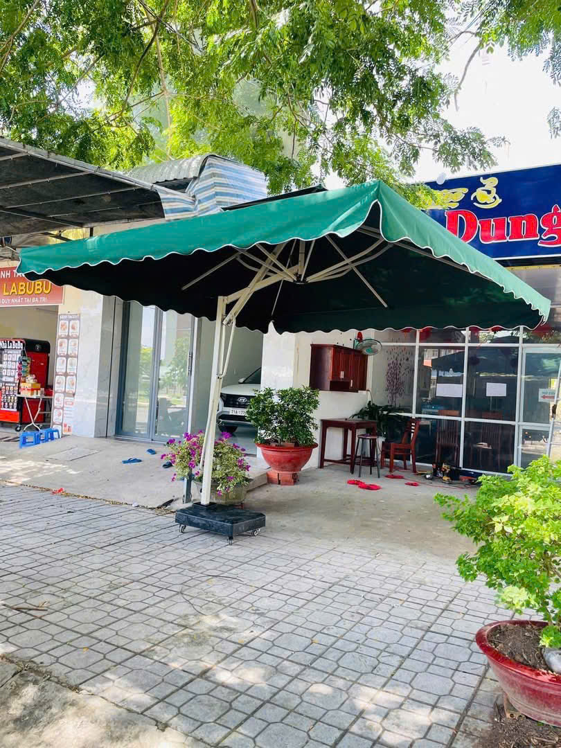 Dù vuông 3,5m hai tầng màu xanh rêu, cung cấp tận nơi Cẩm Mỹ, tỉnh Đồng Nai