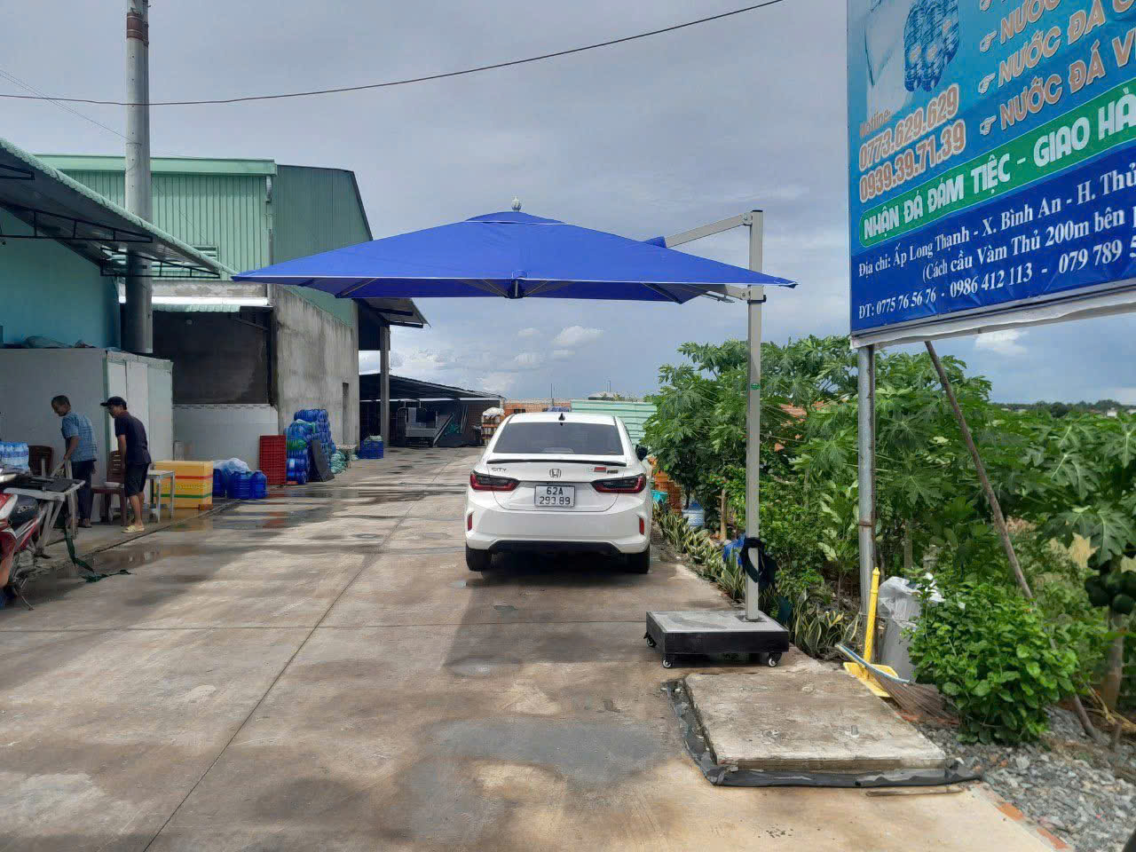 Dù che nắng Dầu Tiếng, Bình Dương - mẫu dù vuông nghiêng đa năng 2,5m 1 tầng