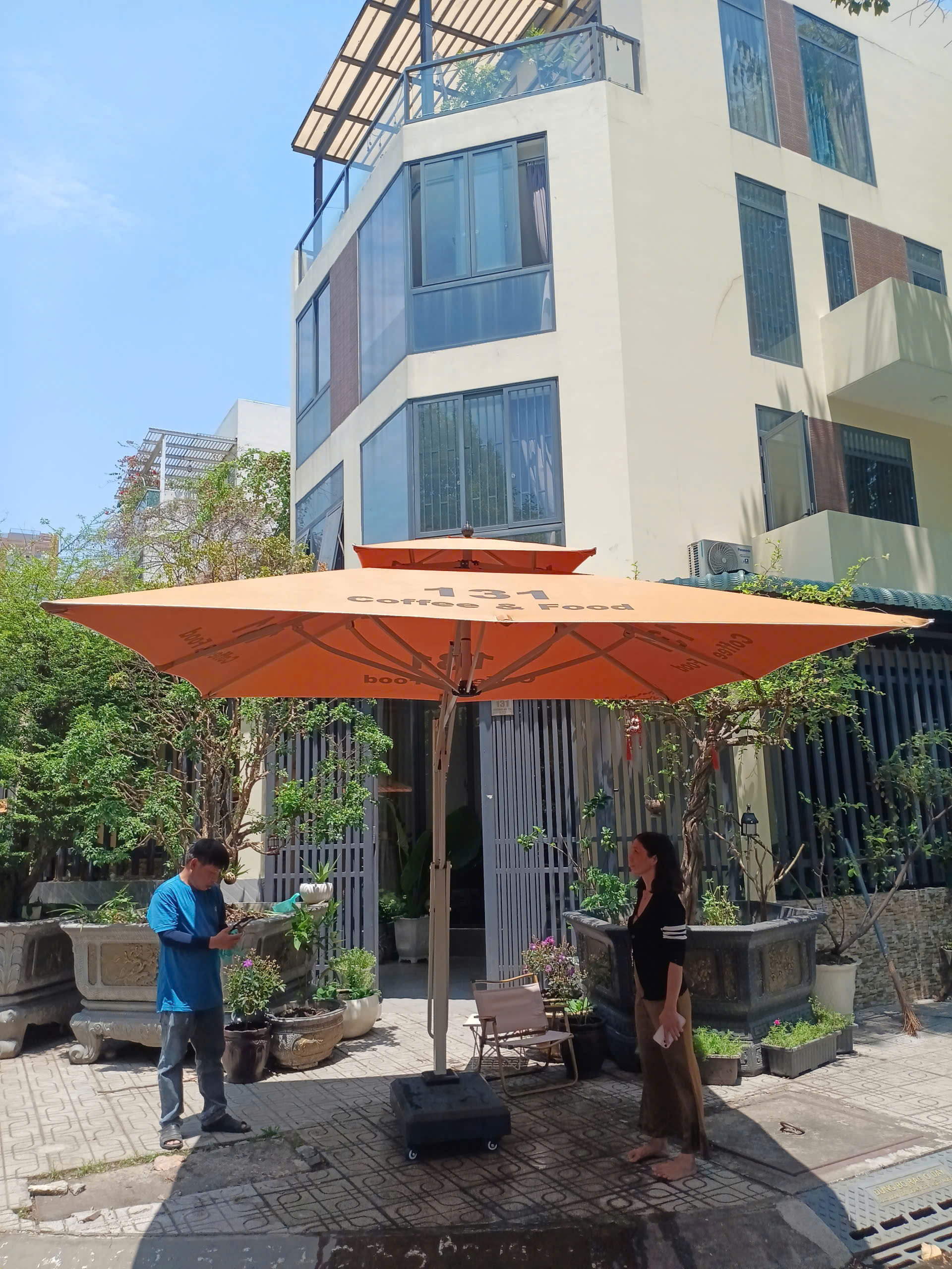 Dù che nắng tại Cẩm Mỹ giá cạnh tranh, mẫu dù vuông 3x3m không bèo