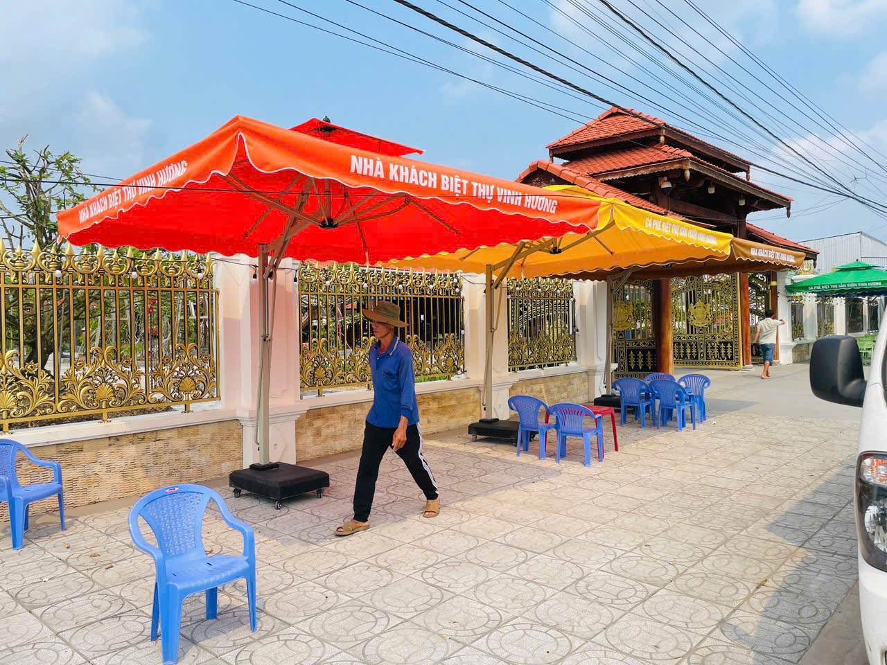 Dù che nắng Thốt Nốt, Cần Thơ - hình ảnh dù vuông 3x3m hai tầng