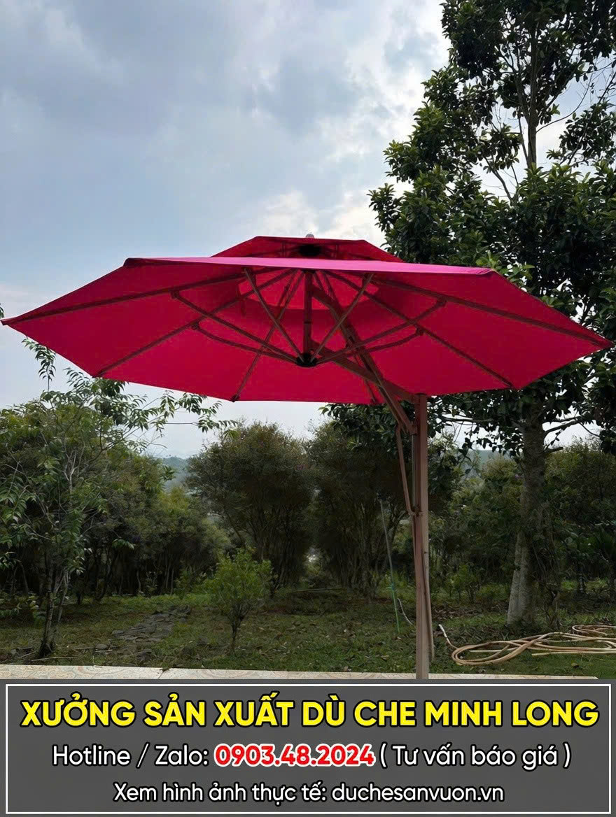 Dù lệch tâm Nhà Bè - mẫu dù tròn lệch tâm 3,5m hai tầng